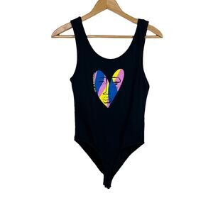New Life is Beautiful Heart Scoop Neck Bodysuit Women's 6
